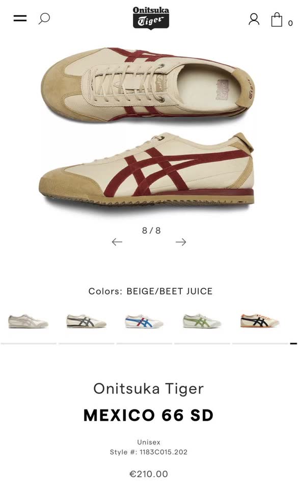 Кеды Onitsuka Tiger Mexico 66 SD, 39 размер