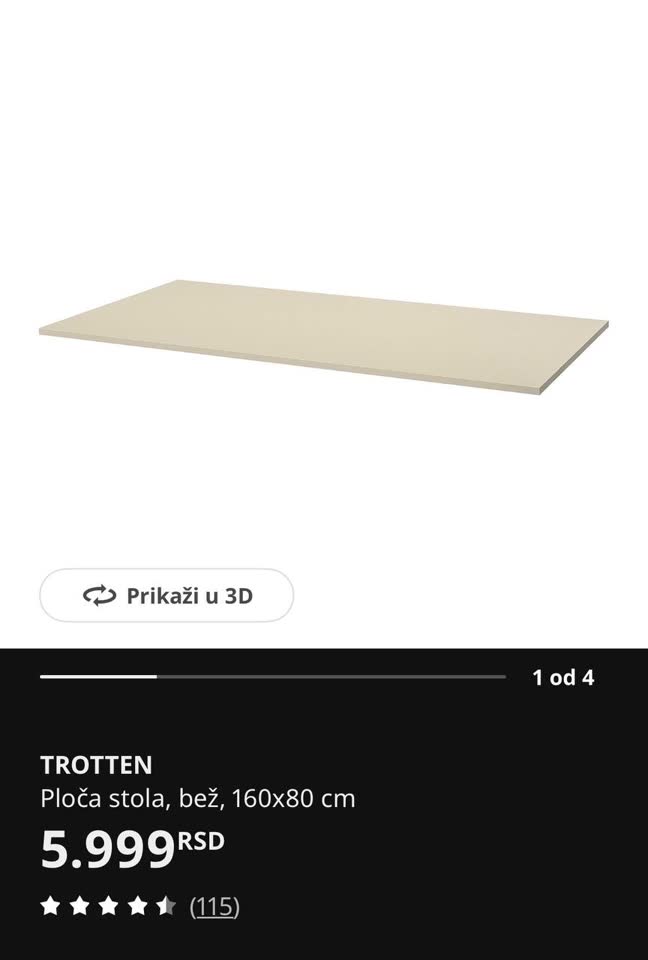 Столешница Ikea Trotten 160x80