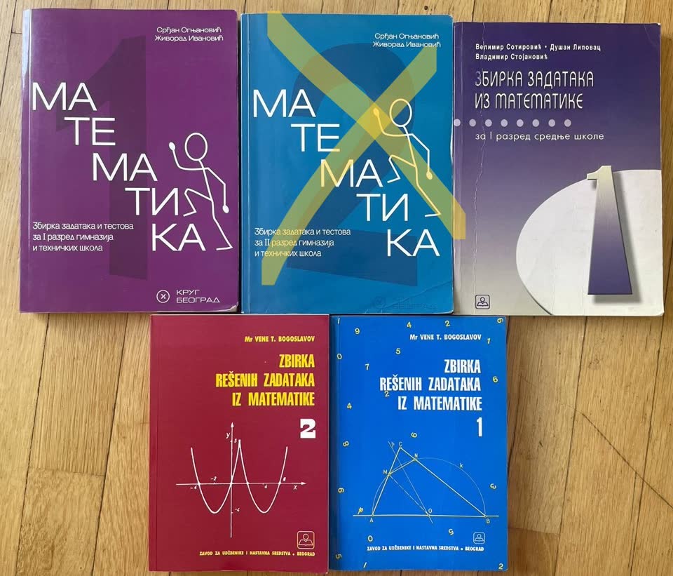 Prodajem udžbenike za 10. gimnaziju, 2. razred i 1. razred