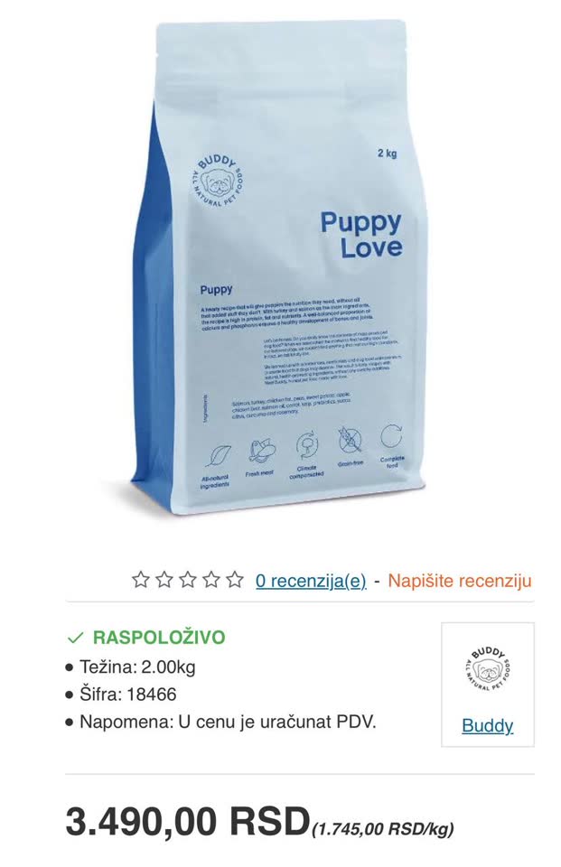 Hrana za štene Buddy Pet Puppy love