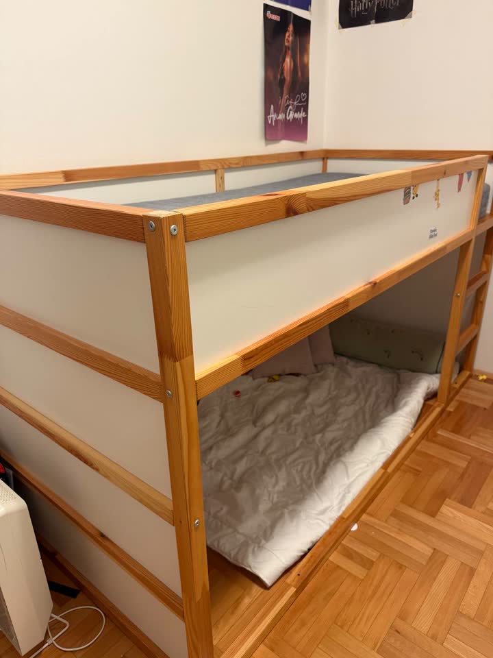 Ikea кровать KURA, уютный купол для кровати, стул Jusk, шкаф Ikea Kleppstad