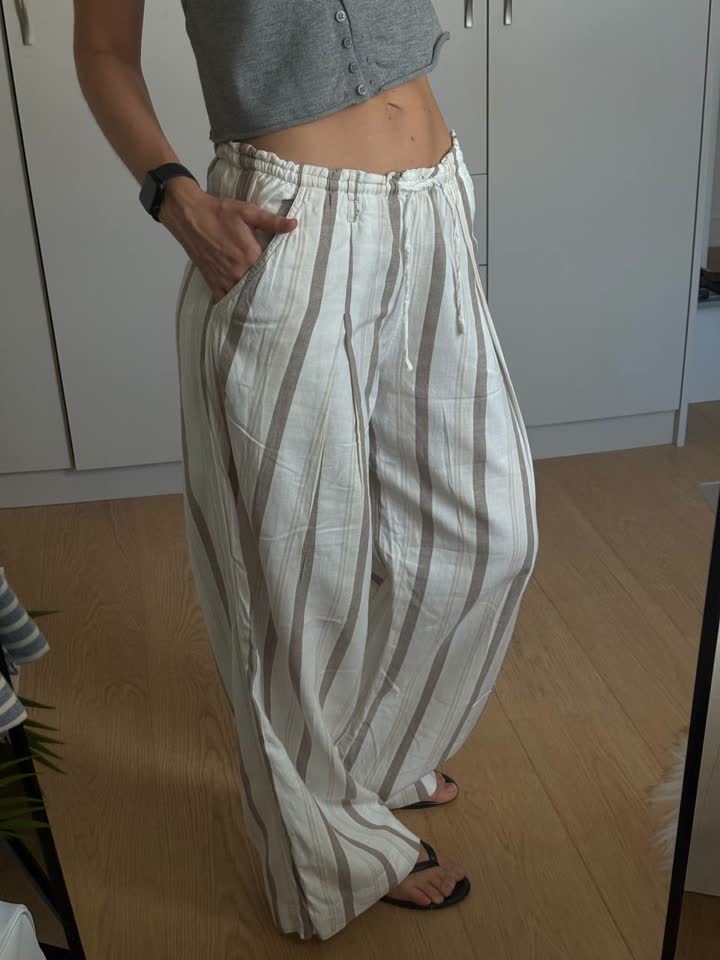 Брюки/штаны лен+вискоза BERSHKA