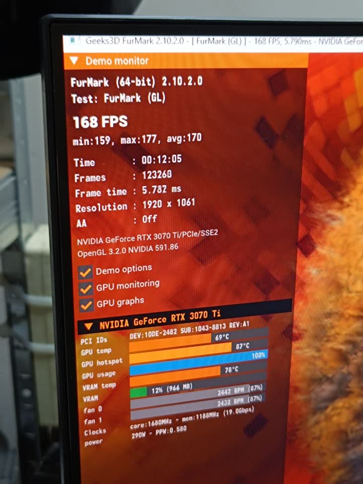 Продам видеокарту ASUS TUF 3070 Ti OC