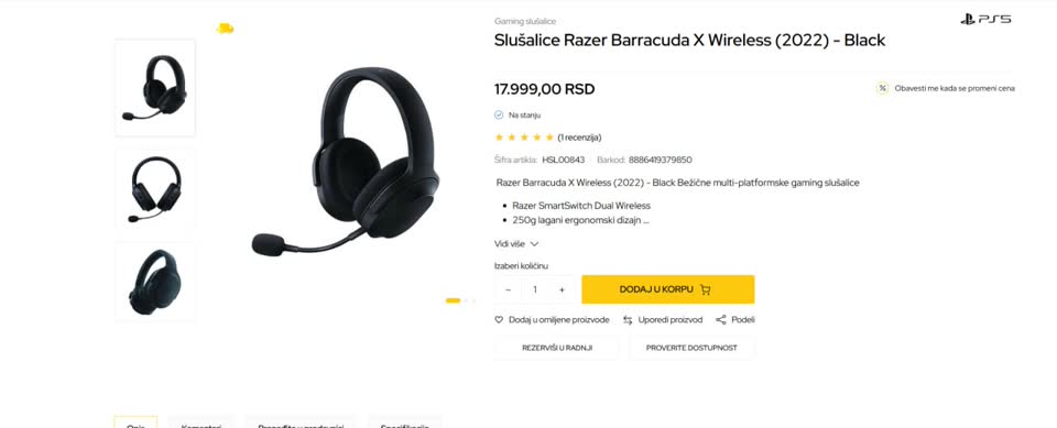 Наушники Razer Barracuda X Wireless