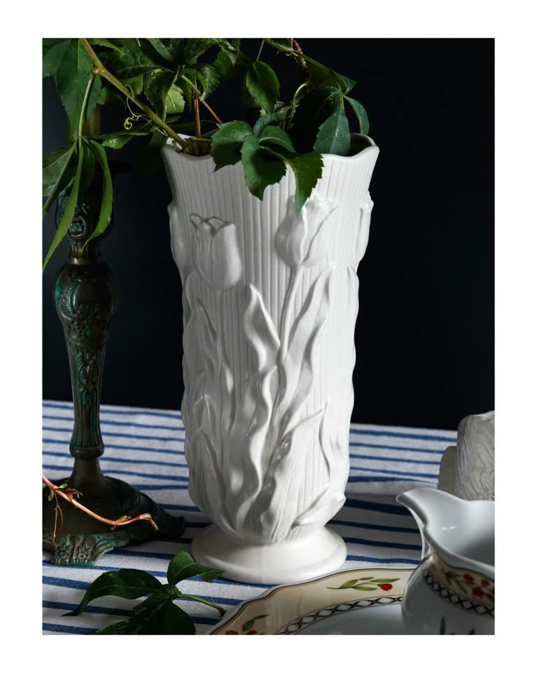 Винтажная белая фарфоровая ваза Noritake / Deutsche Noritake