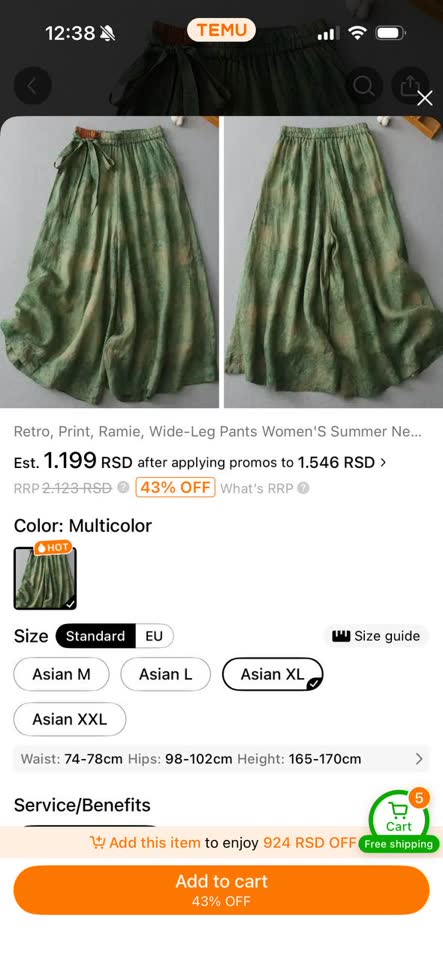 Laki pantaloni sa Temu