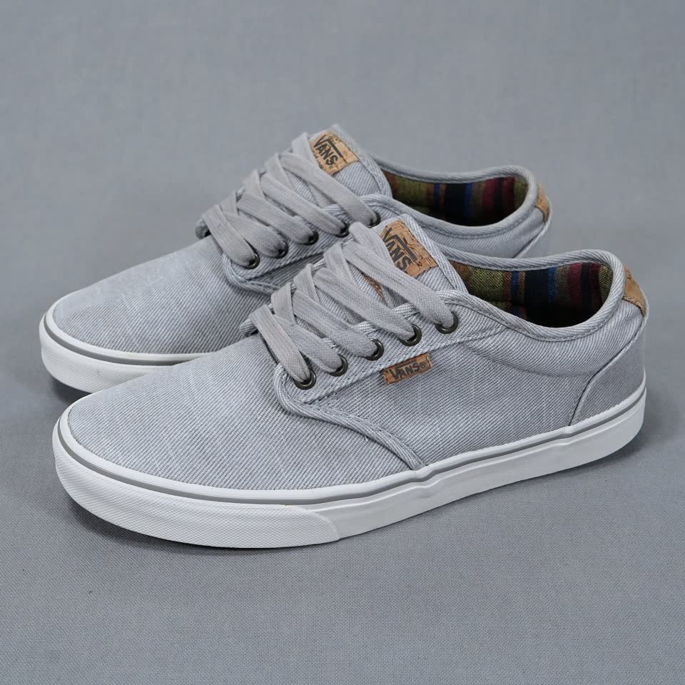 Vans Atwood / низкие canvas sneakers, серые текстильные кеды с внутренней клетчатой подкладк