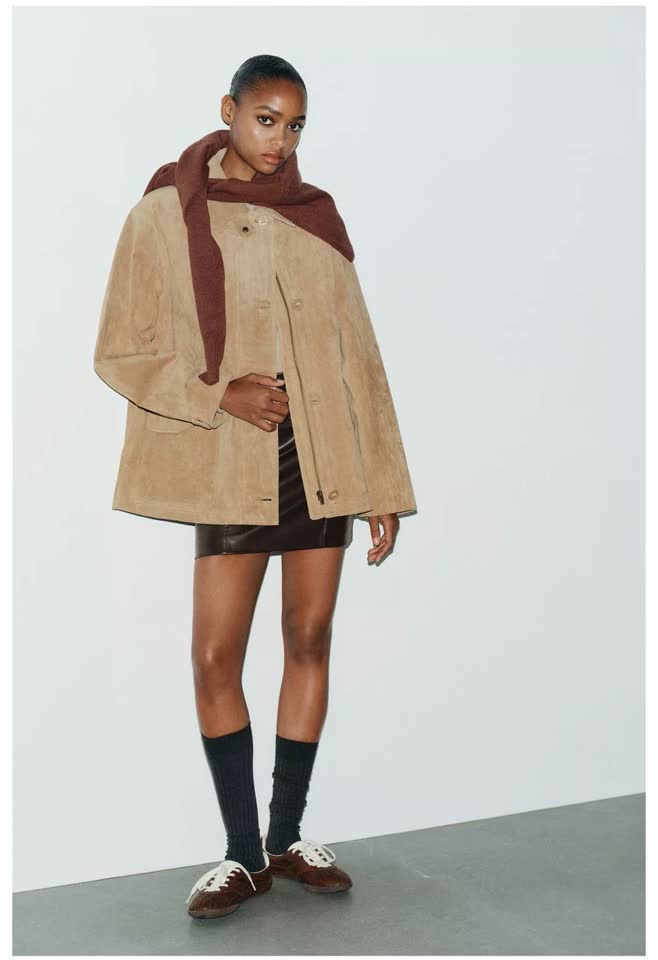 Куртка Zara из натуральной замши 100%