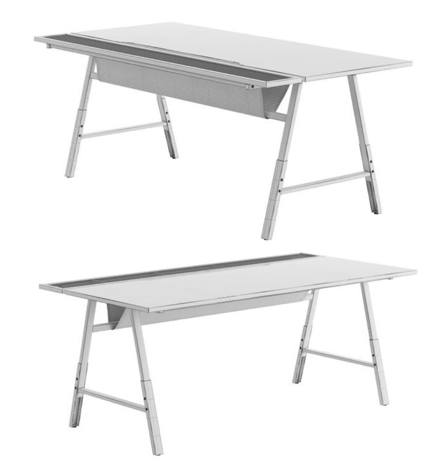 Стол IKEA UTESPELARE 160x80 светло-серый