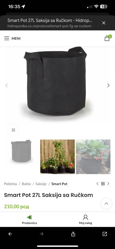 Prodajem nove tekstilne saksije Smart Pot 27L