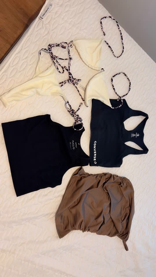 Пакет с женской одеждой, топы спортивные(Converse, H&M)XS, обычные, комплект штаны+топ (Pull