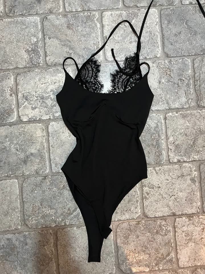 Боди кружевное черное S/M, топ бежевый, боди розовое H&M