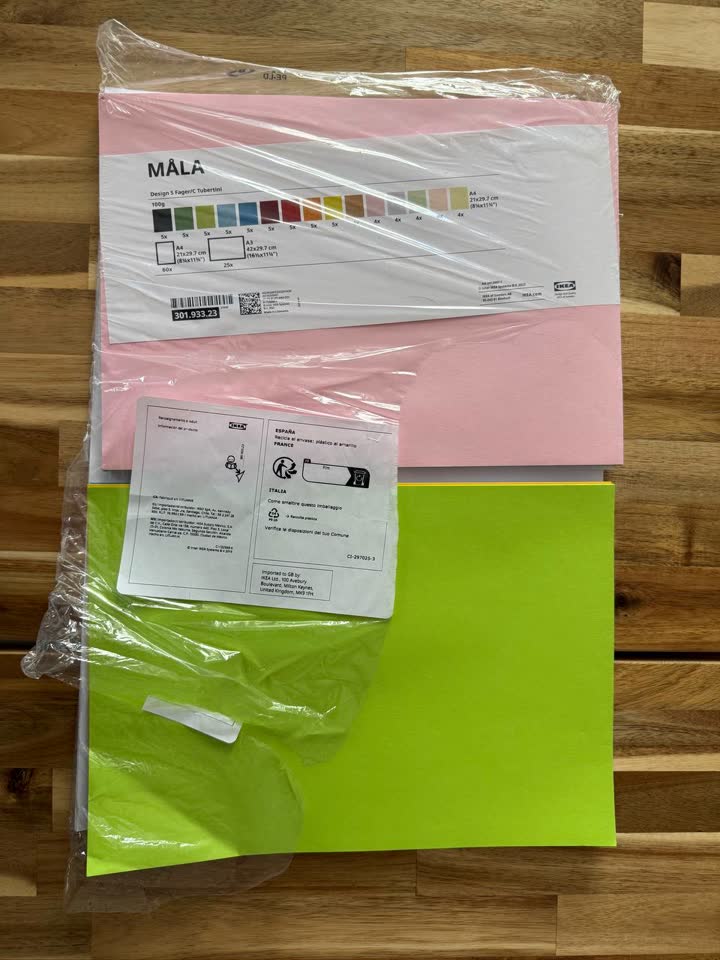 Prodajem set šarenog papira iz IKEA