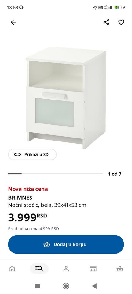 Noćni stočić Ikea BRIMNES