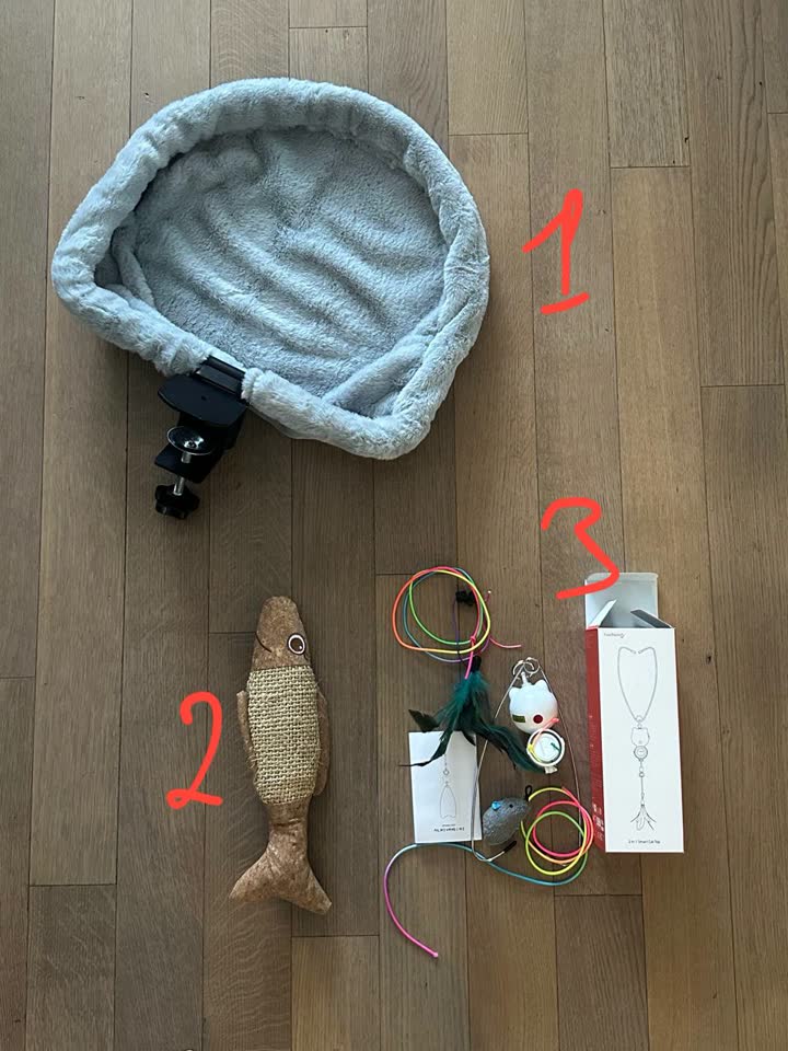 Гамак для кошки, рыбка-игрушка когтеточка, авто-игрушка для котов