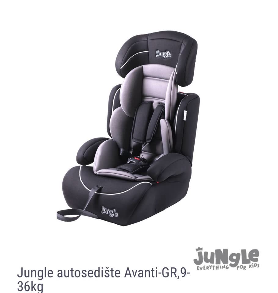 Novo auto-sedište Jungle Avanti-GR, 9-36kg (kasnije se pretvara u booster), bez isofixa