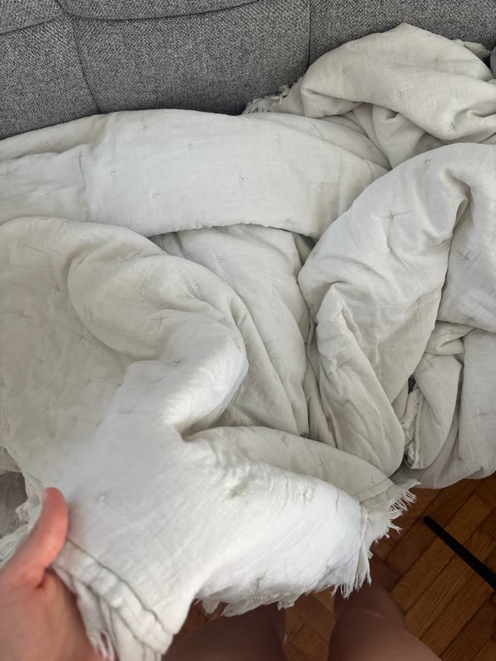 Огромное покрывало H&M Home, бежевое