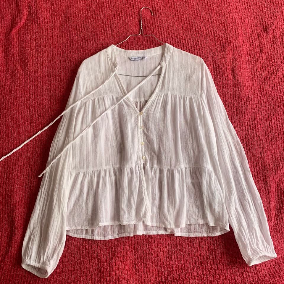 Хлопковая блуза Stradivarius