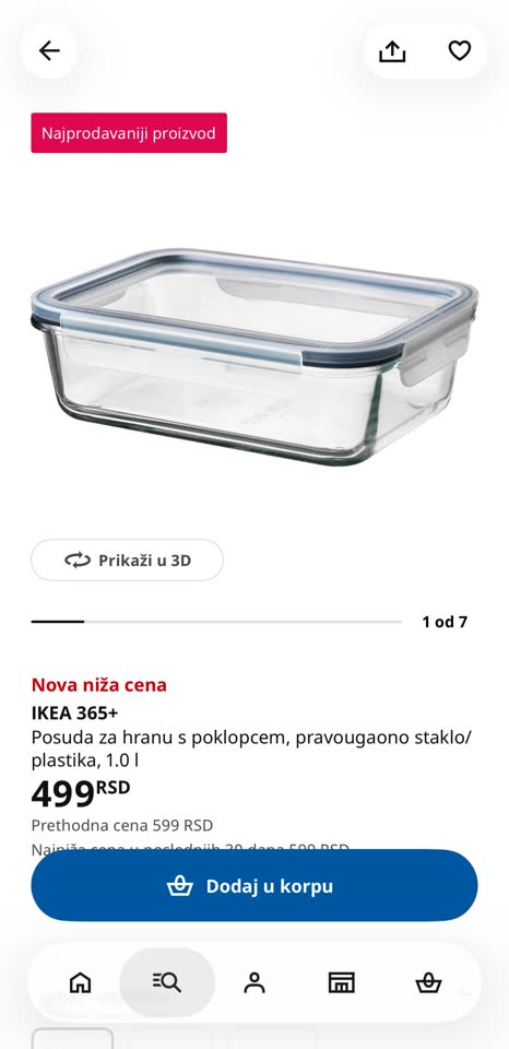 IKEA posude od stakla + poklopci. Ostale 3 komada