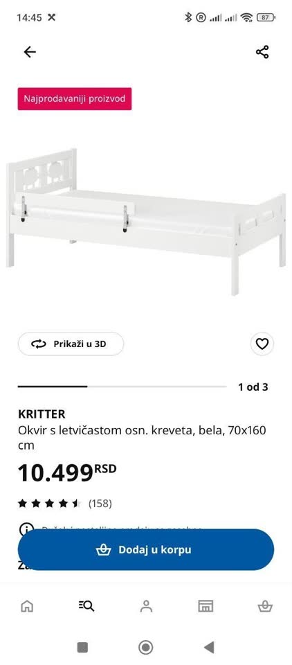 Dečiji krevetac + dušek (za toddlera)