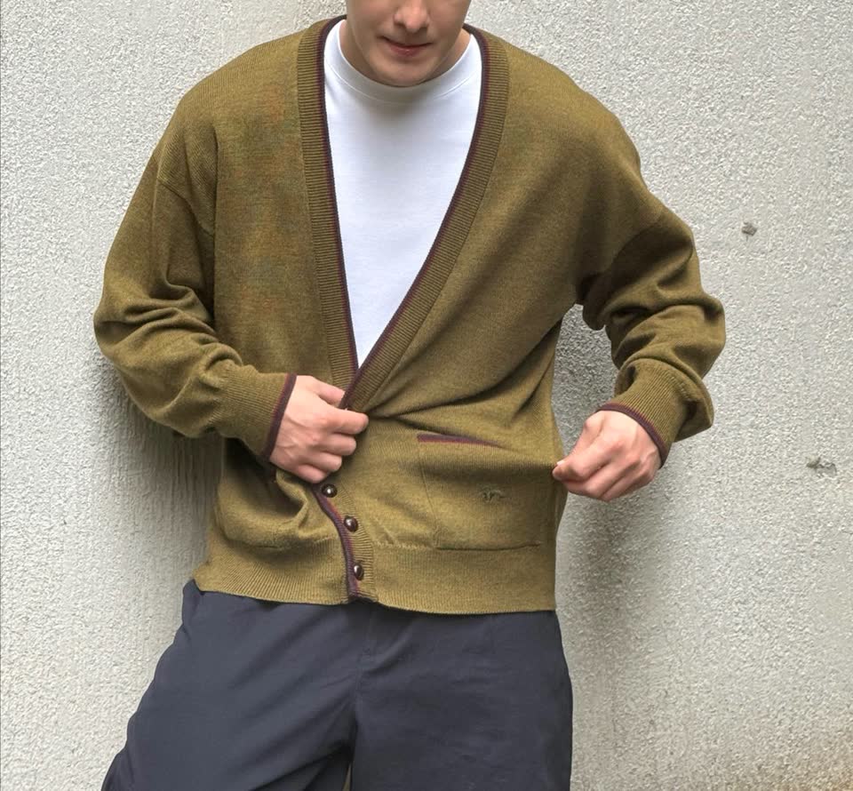 Burberry Cardigan Vintage / Barbour Bedale Wax Jacket