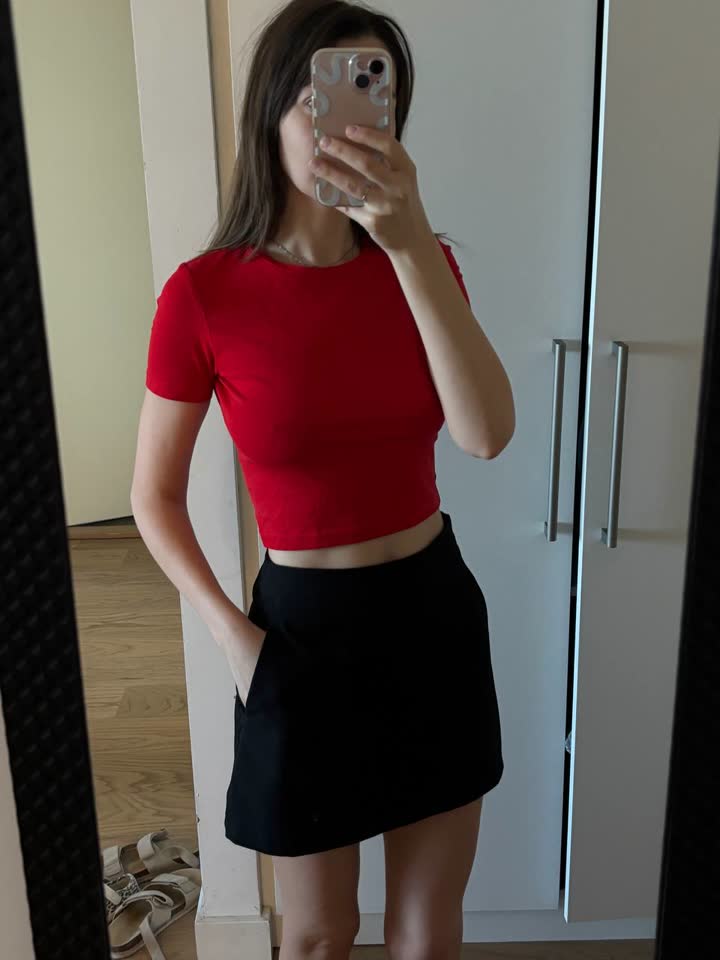 Юбка с внутренними шортиками S, Футболка Zara XS