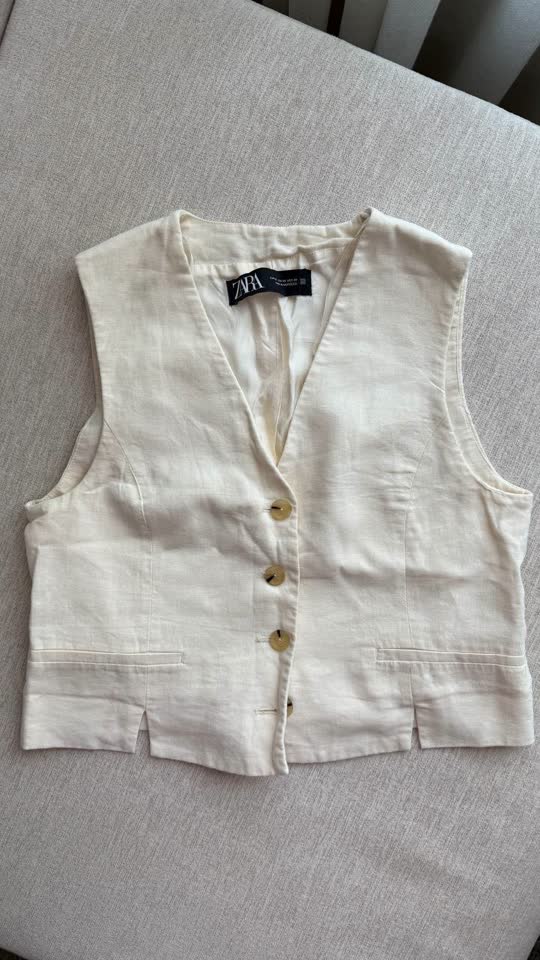 Топ-жилет Zara из льна и вискозы, размер XS