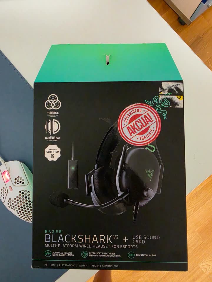 Razer BlackShark v2 + USB звуковая карта + микрофон