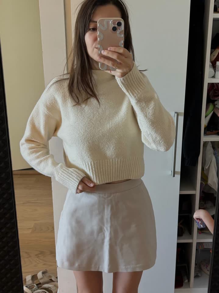 Юбка Lime с внутренними шортиками XS, Свитер Zara XS