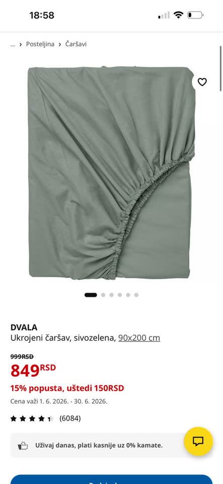 Prodajem čaršaf na lastiš IKEA