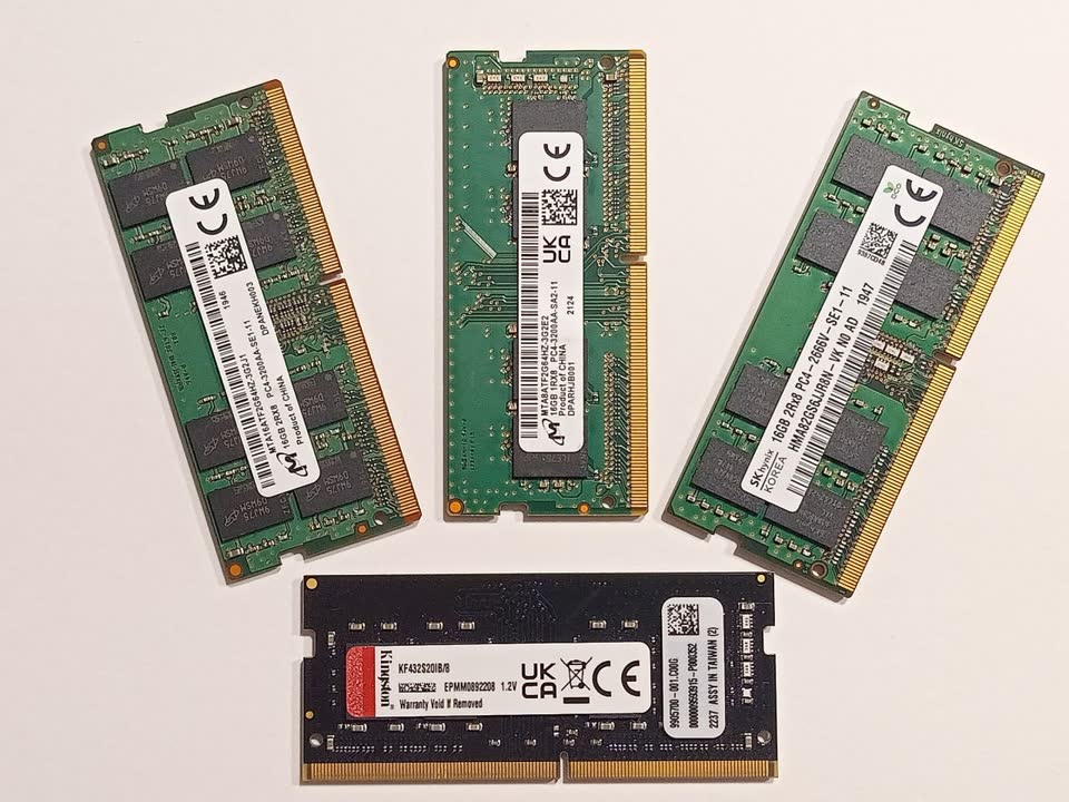 RAM memorija za laptop i SSD M.2, Wi‑Fi adapter Intel AX201