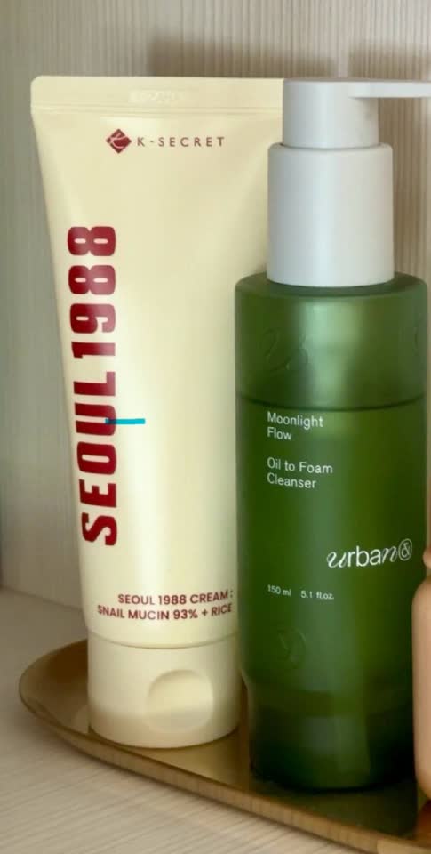 Увлажняющий и восстанавливающий крем K-secret SEOUL 1988 CREAM и гидрофильное масло Moonlight Flow Oil to Foam Cleanser