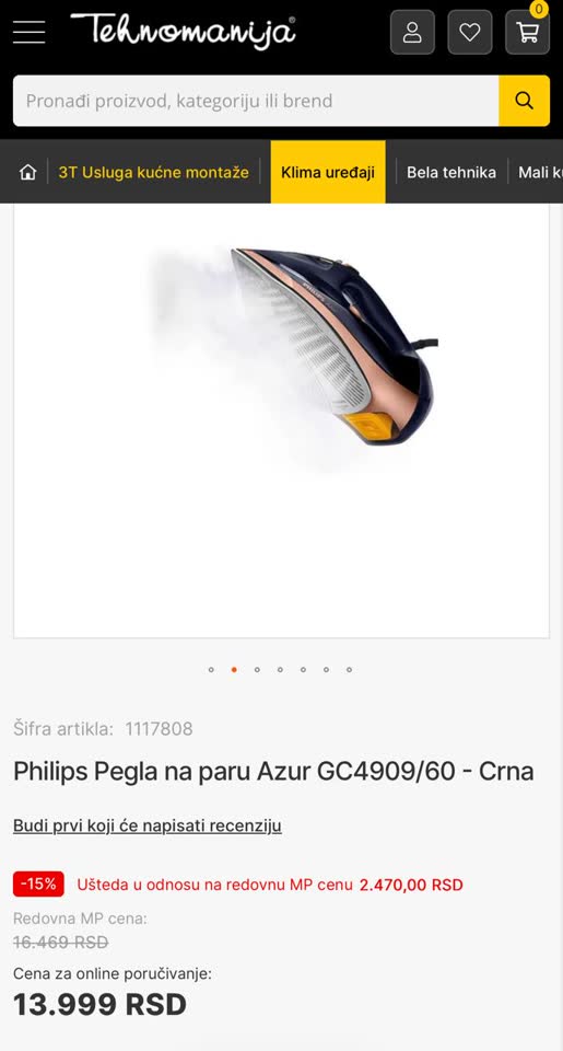 Philips Azur GC4552/00 parni pegla