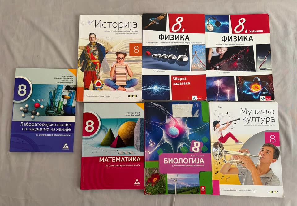 8. i 1. razred srednje škole, po 300 dinara, Mirijevo