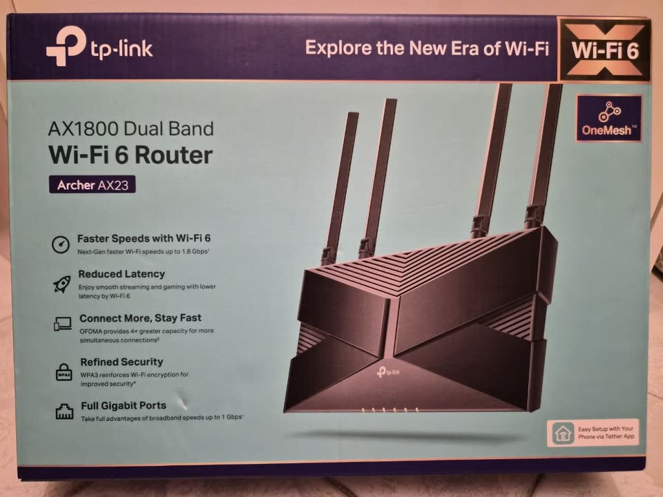 Wi‑Fi 6 ruter TP-Link Archer AX23 (AX1800) — bez napajanja