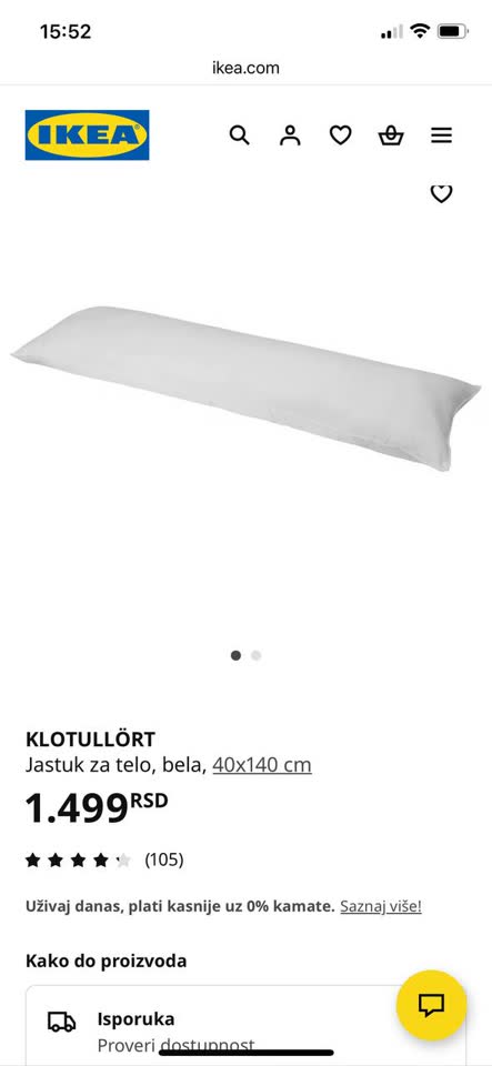 Duga IKEA jastučnica 140x40 cm
