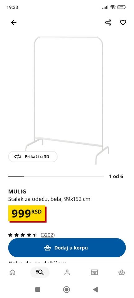 Vešalica za odeću Ikea MULIG