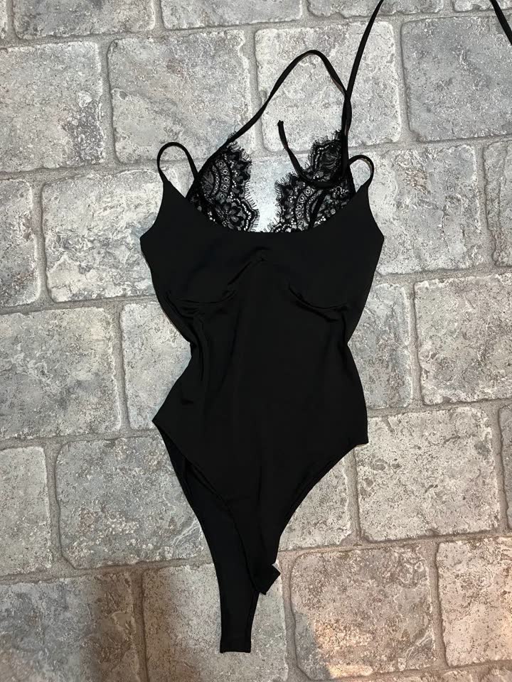 Боди кружевное черное S/M, топ бежевый, боди розовое H&M