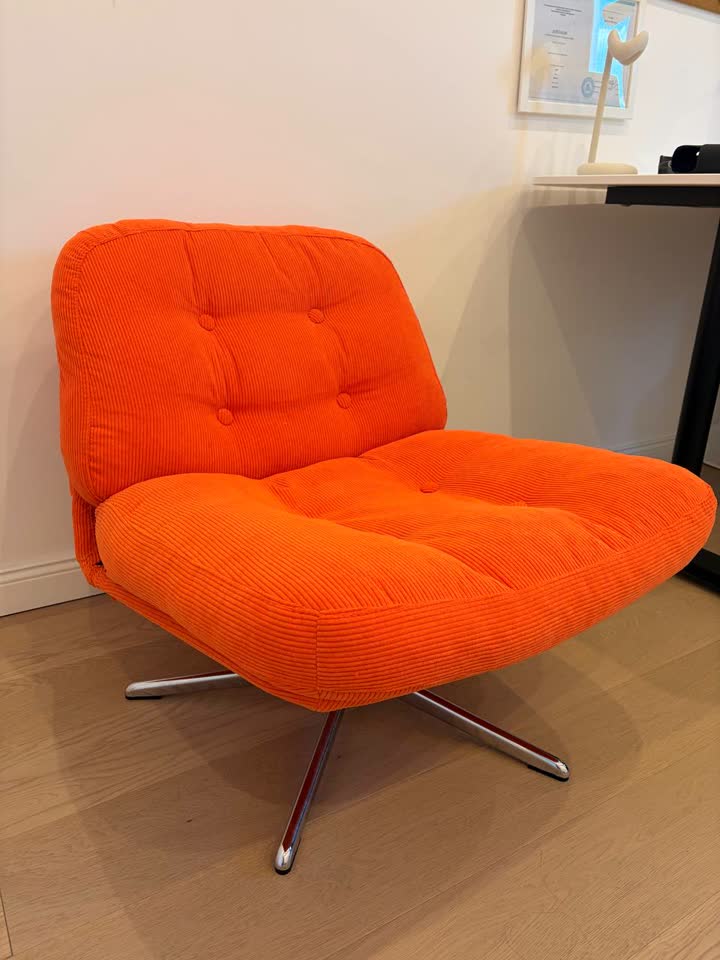 DYVLINGE Swivel Easy Chair, Kelinge Orange