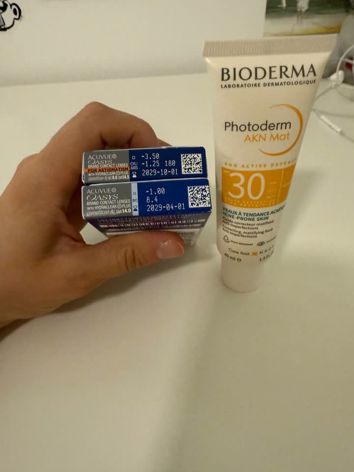 😎Линзы двухнедельные Acuvue Oasys : 1 упаковка -1 (8.4), 1 вскрытая упаковка астигматически