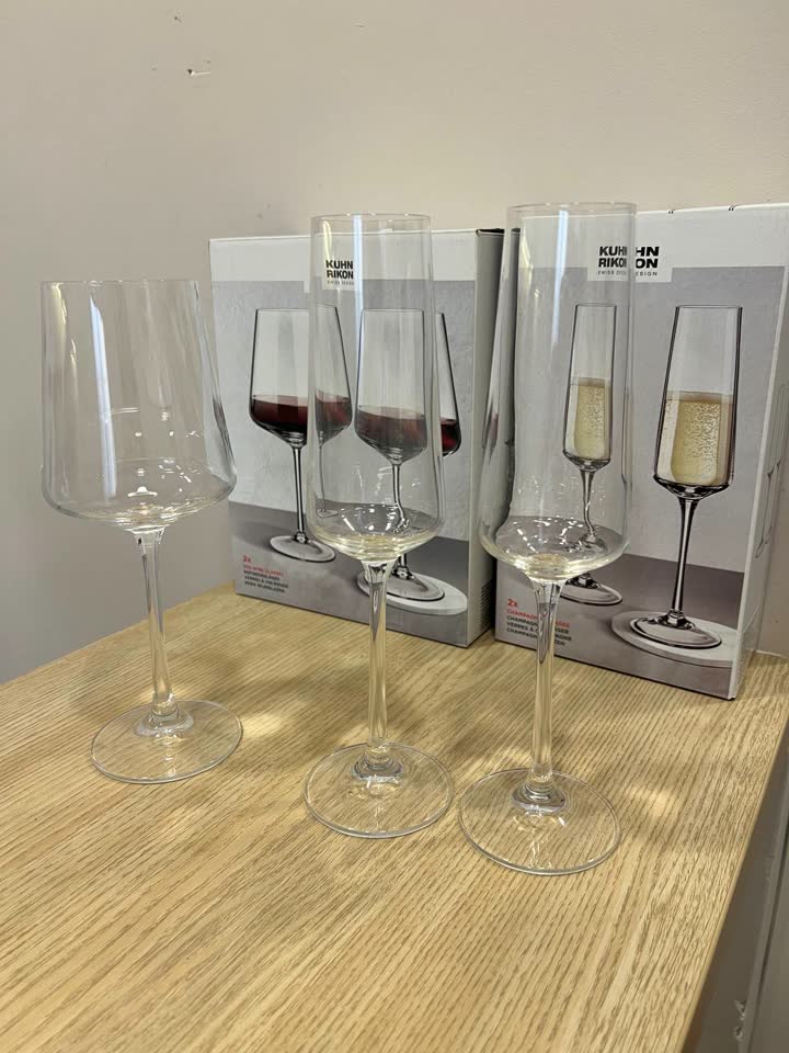 Čaša za crno vino, čaše za penušavo vino, set tanjira IKEA Ofantlig