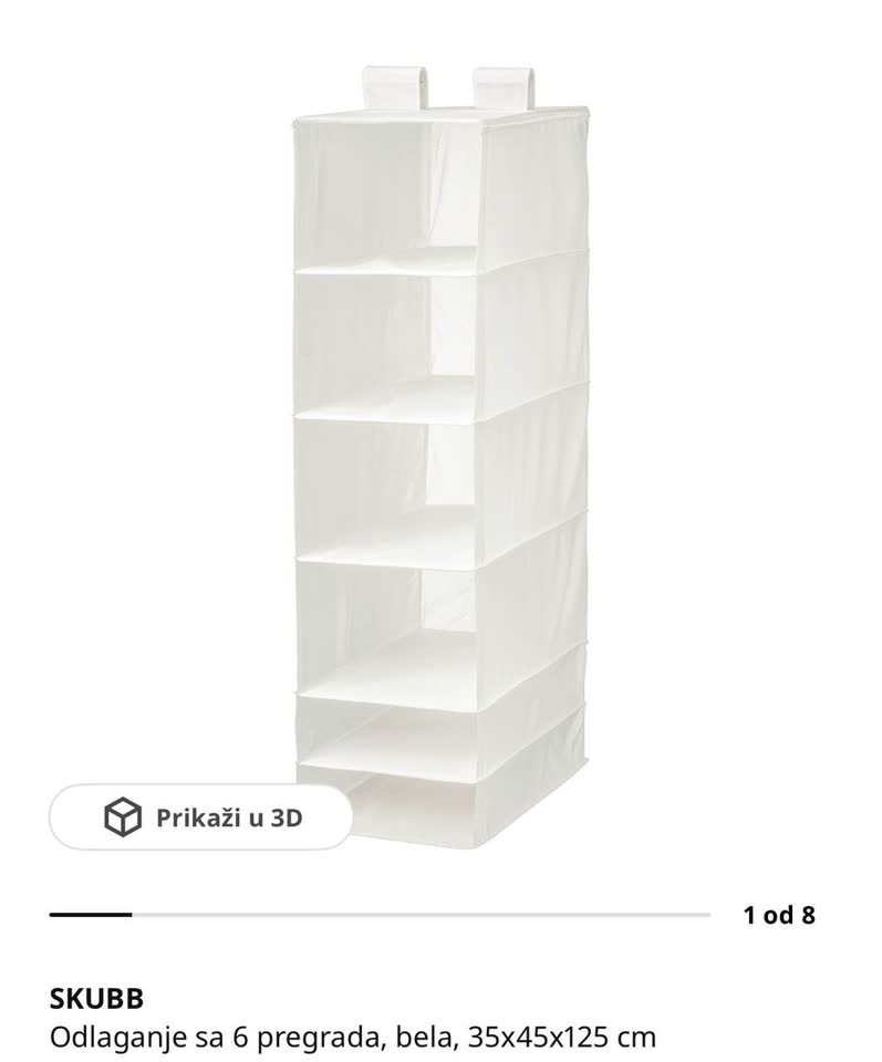 Viseći organizatori za ormar na šipku IKEA Skubb, 2 kom