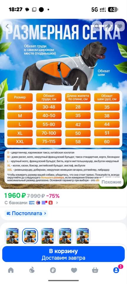 Охлаждающий жилет для собаки