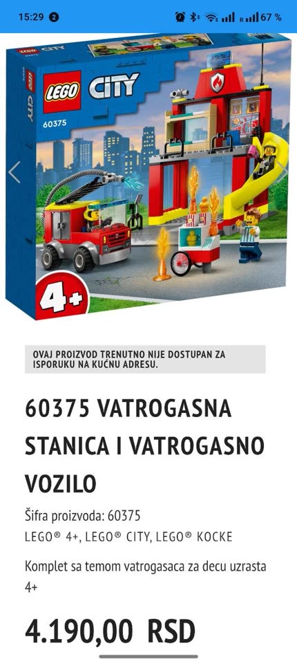 Lego City vatrogasna stanica 60375