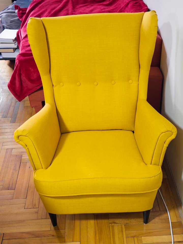 Mekana fotelja IKEA STRANDMON, žuta