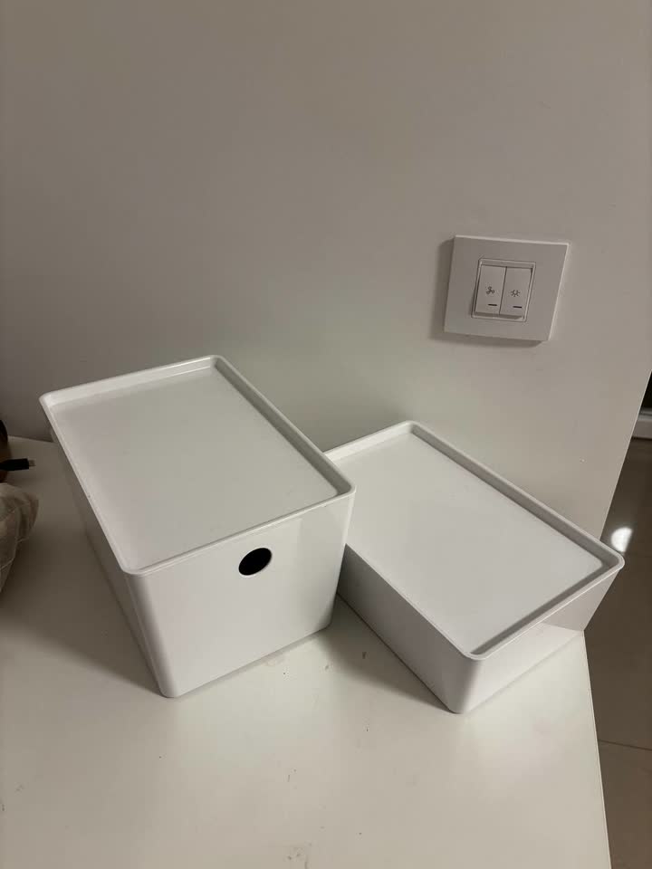 Коробки с крышкой IKEA KUGGIS, белые