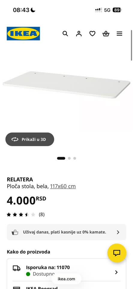 Pisani sto RELATERA 117x60 cm