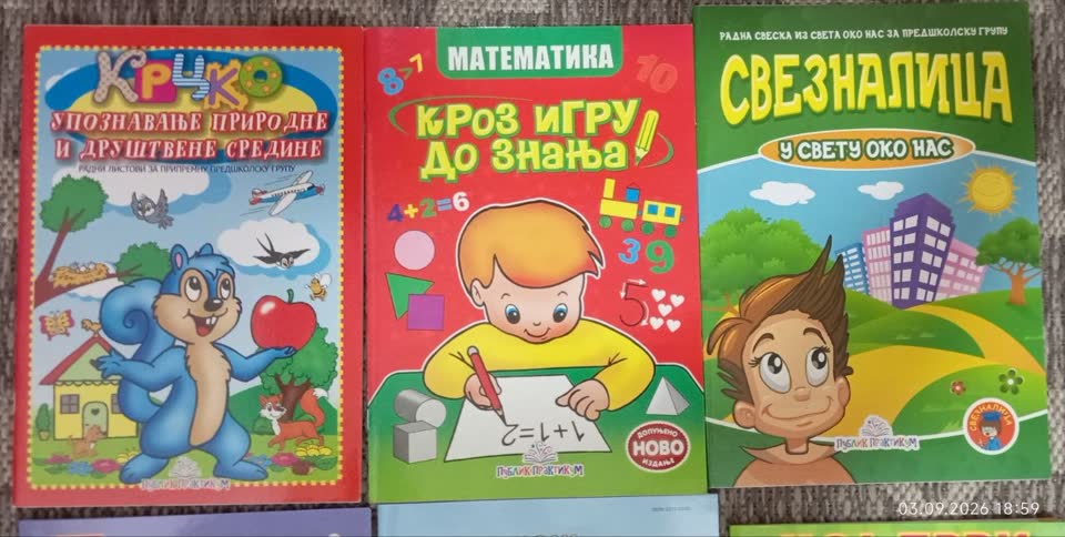 Prodajem knjige za pripremu za školu.