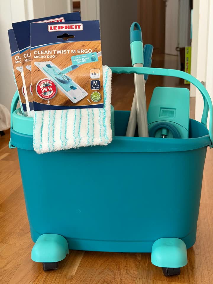LEIFHEIT CLEAN TWIST M Ergo - швабра и ведро на колесиках с системой отжима