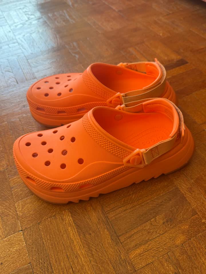 Crocs Platform Clog Shoes M8/W10 ярко-оранжевые